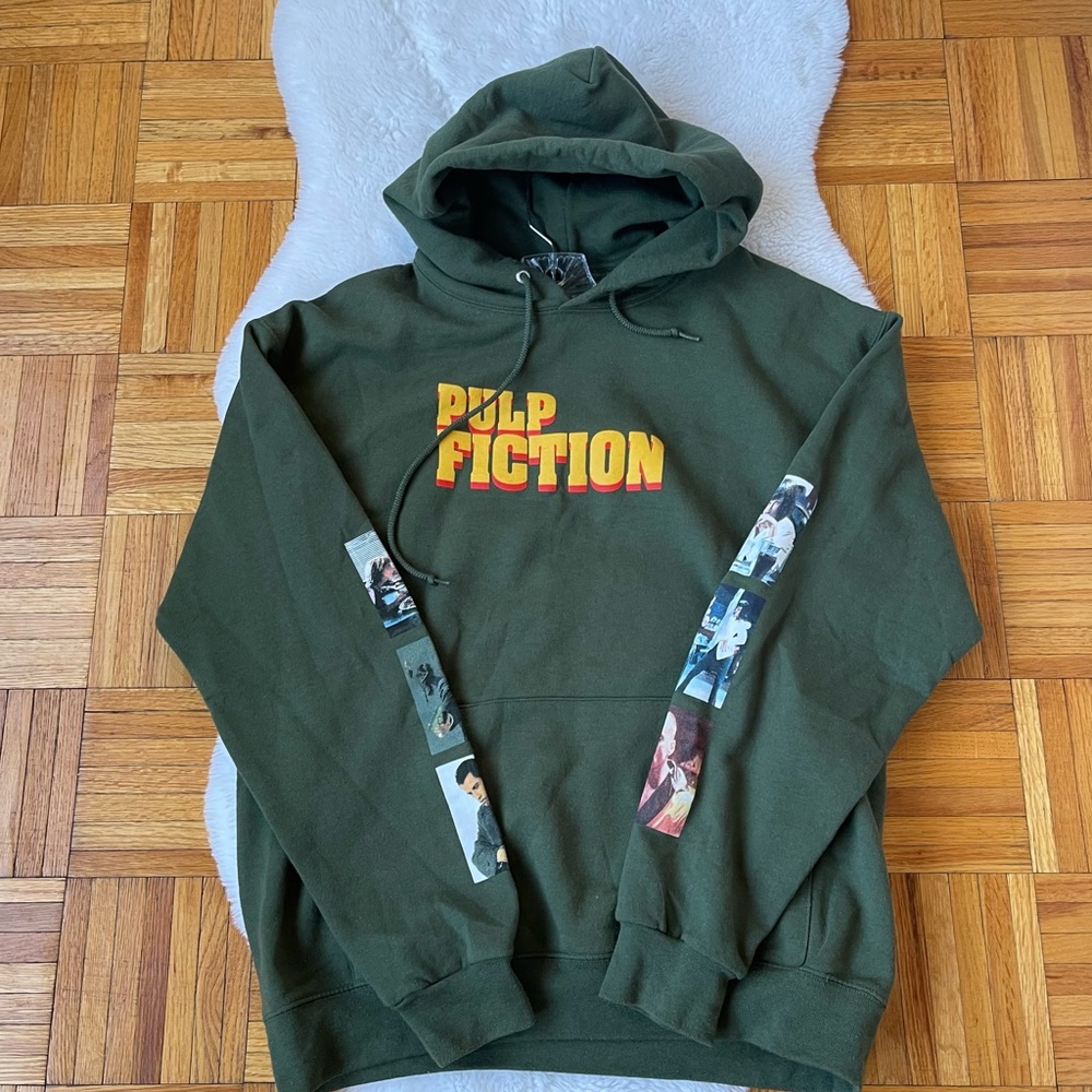Pulp Fiction Green Hoodie printed‎ back front